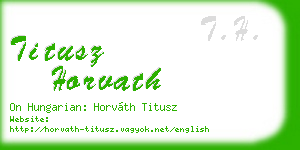 titusz horvath business card